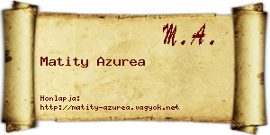 Matity Azurea névjegykártya